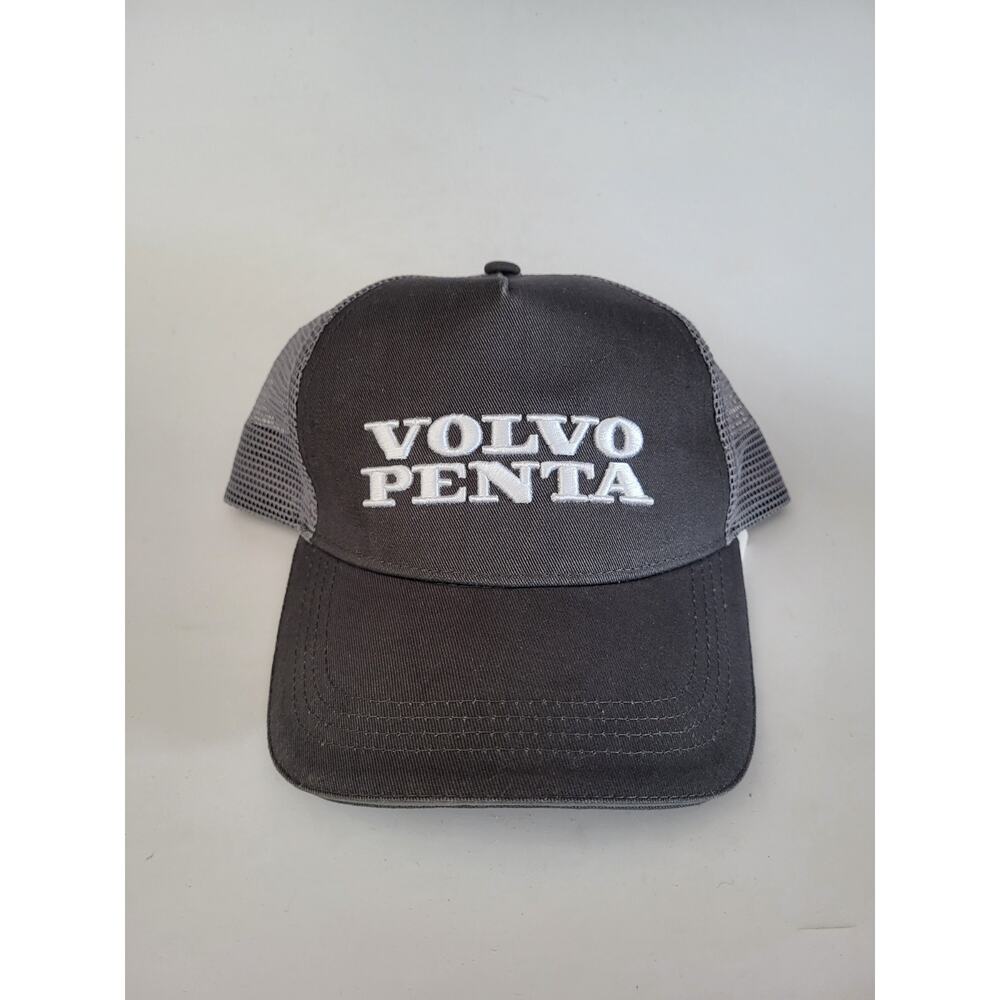 Volvo Penta Marine Industrial Baseball Cap Hat Gray Adjustable Embroidered RARE